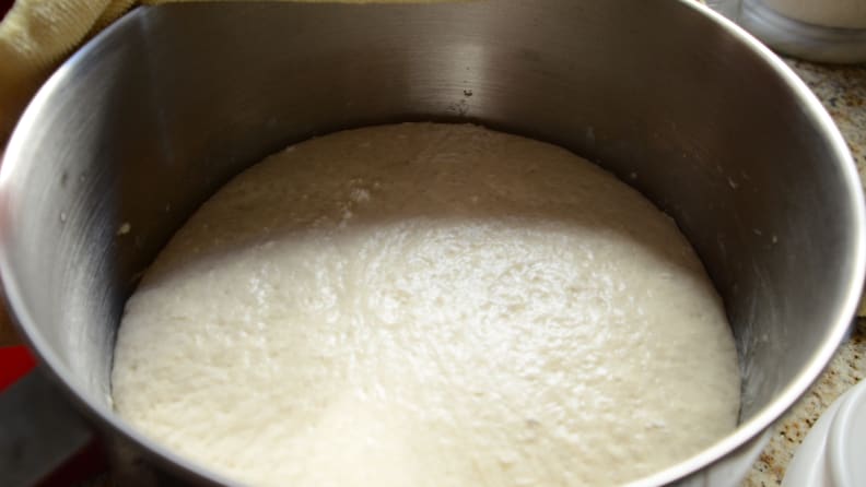 Flour your hands thoroughly because the dough is a bit slack.