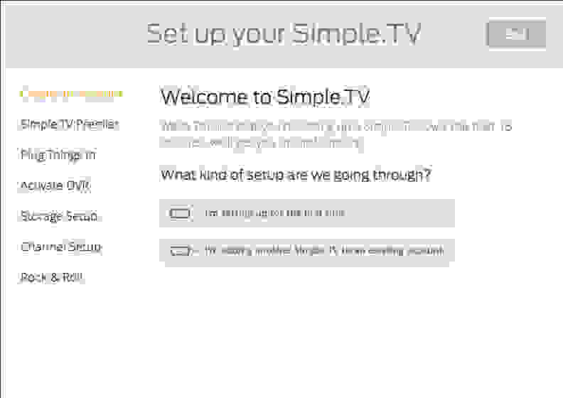 Simple.TV setup page