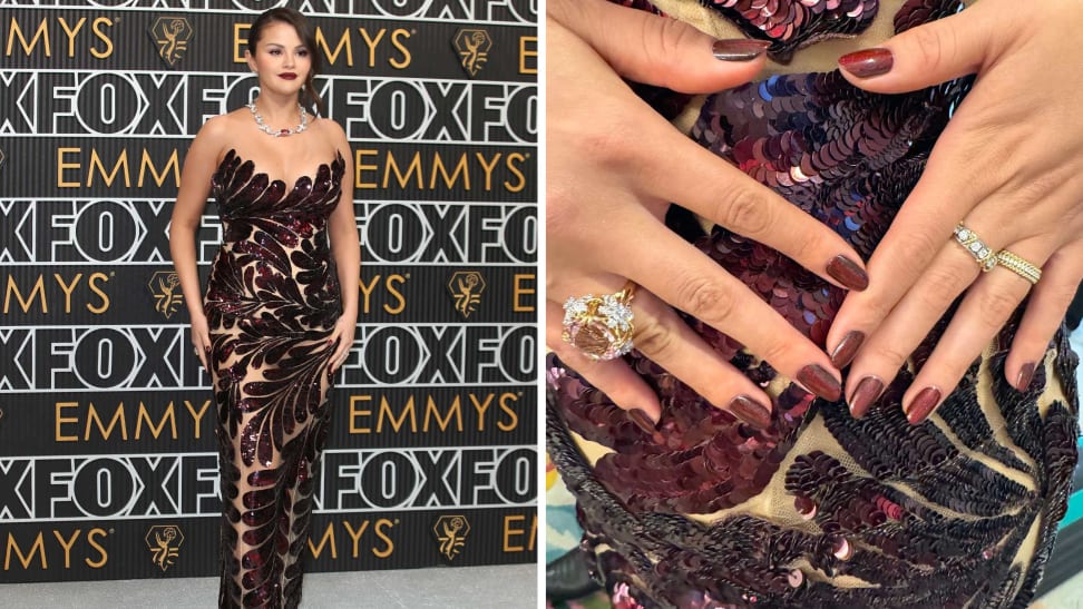 Selena Gomez at 2024 Emmys Recreate her goth glam manicure with PLA