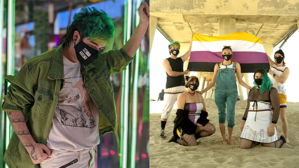 LGBTQ+ fashions from GenderBender worn by several people