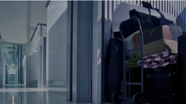 A climate controlled hallway in a storage facility