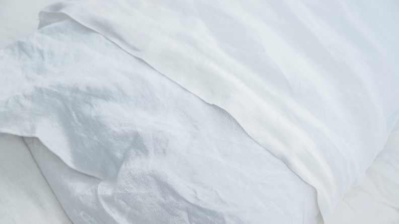 A closeup of a linen sheet.