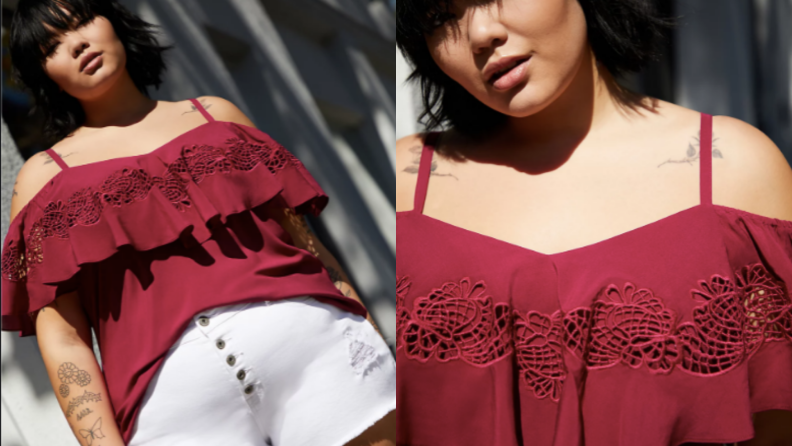 Torrid off-shoulder tank top in red