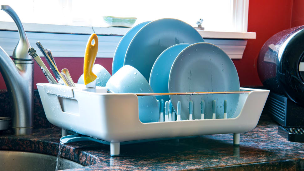 Large Kitchen Sink Dish Drainer Plate Rack Holder Plastic Cutlery Plate Storage 