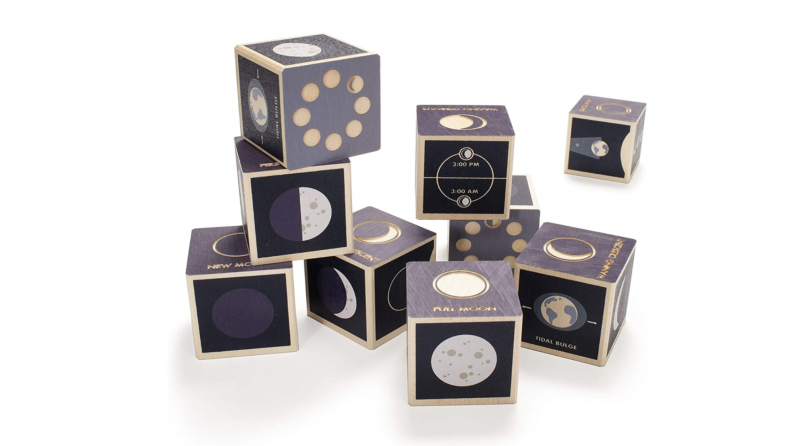A set of blocks with the phases of the moon
