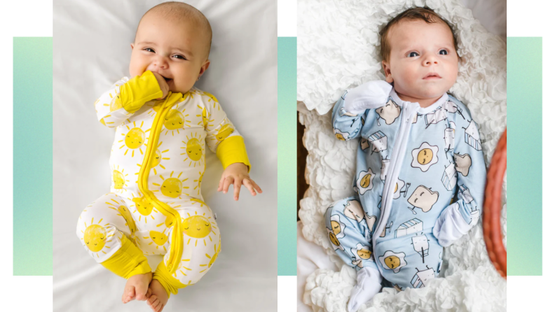 Cute babies in pajamas