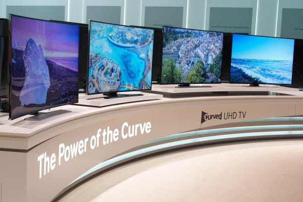 Curved UHD TVs as far as the eye can see at Samsung's IFA booth