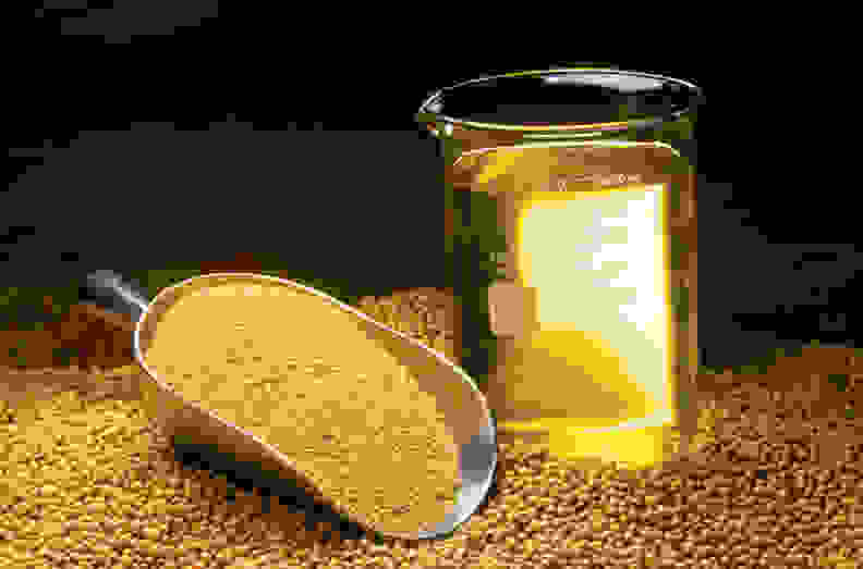 Soybean oil in jar