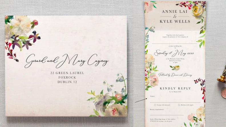 Wildflower Wedding Invitation Invitation Template Set of 3 