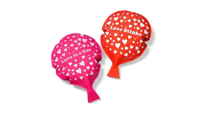 Pink and red ballon-shaped whoopee cushion
