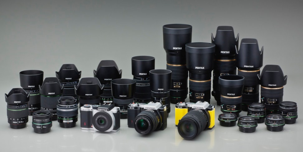 A variety of Pentax K-mount lenses