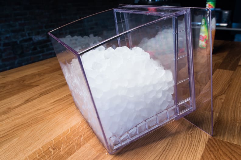 The Opal made this much ice after two hours, and used 330 watt-hours to do it.