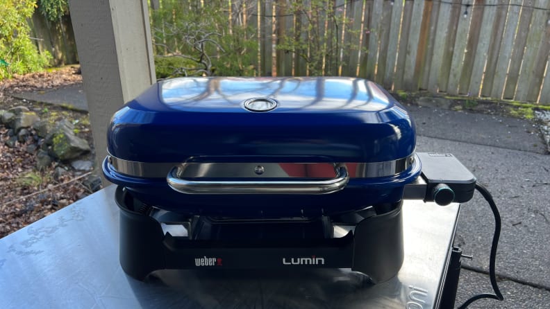 Weber Lumin Compact Electric Grill in Ice Blue