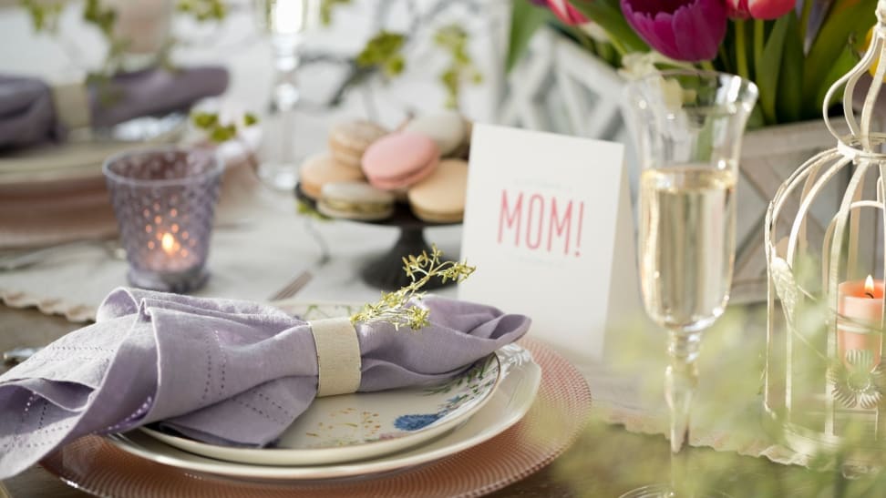 A table set for Mother's Day brunch.