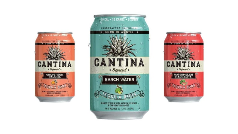 Canned cocktails on a white background.