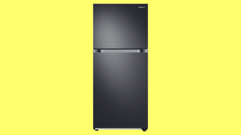 Product shot of the  Samsung RT18M6215SG refrigerator.