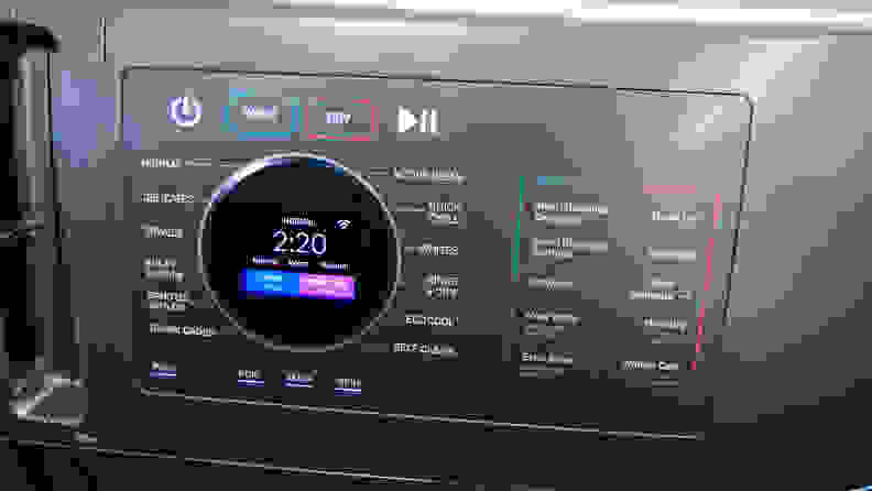 The controls of the GE washer-dryer combo unit.