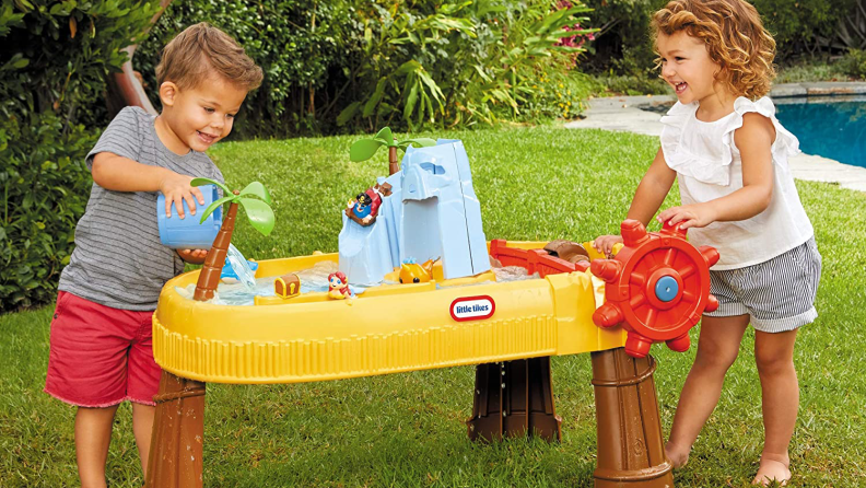 A pirate-themed water table will keep them cool and entertained all summer long.
