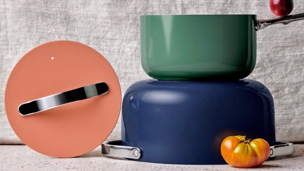 Caraway cookware is colorful and functional.