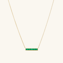 Product image of Mejuri Baguette Emerald Bar Necklace