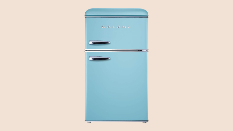A blue fridge