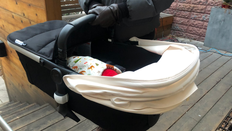 The bassinet is lightweight, yet cushy.