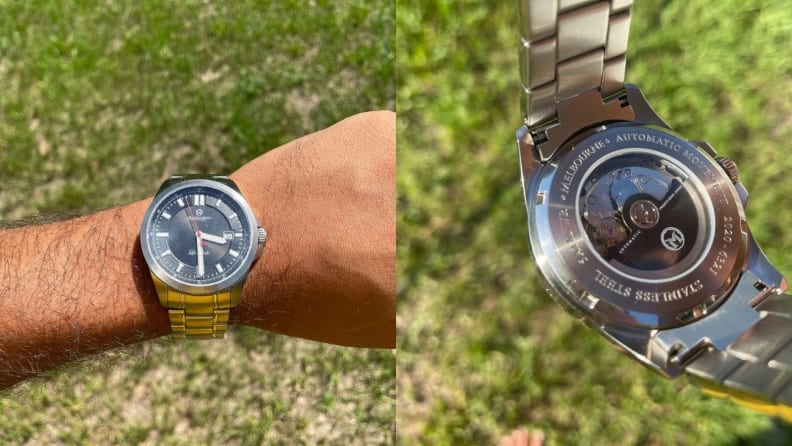 Melbourne Lonsdale watch on wrist, Melbourne Lonsdale watch back