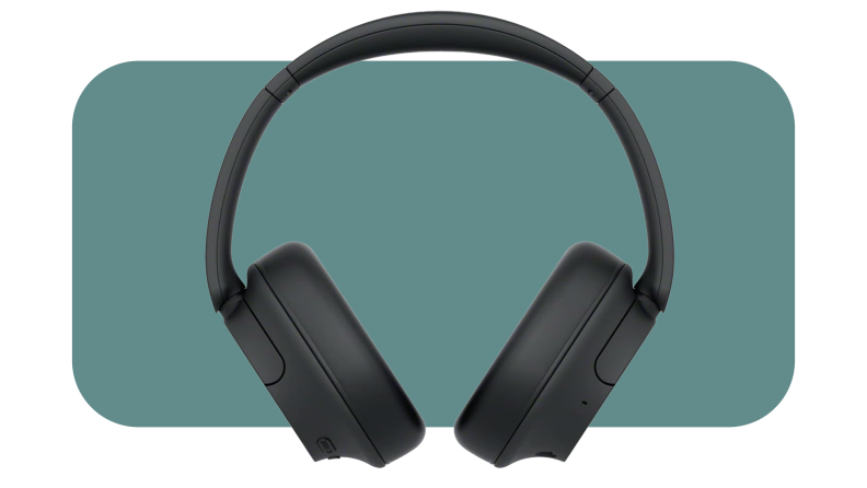 Product shot of black pair of Sony Noise Canceling Wireless Headphones.