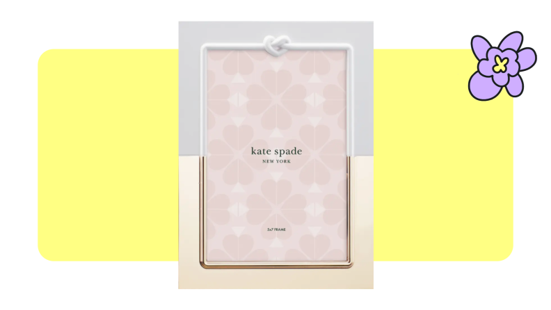 A Kate Spade two-tone silver and gold photo frame.