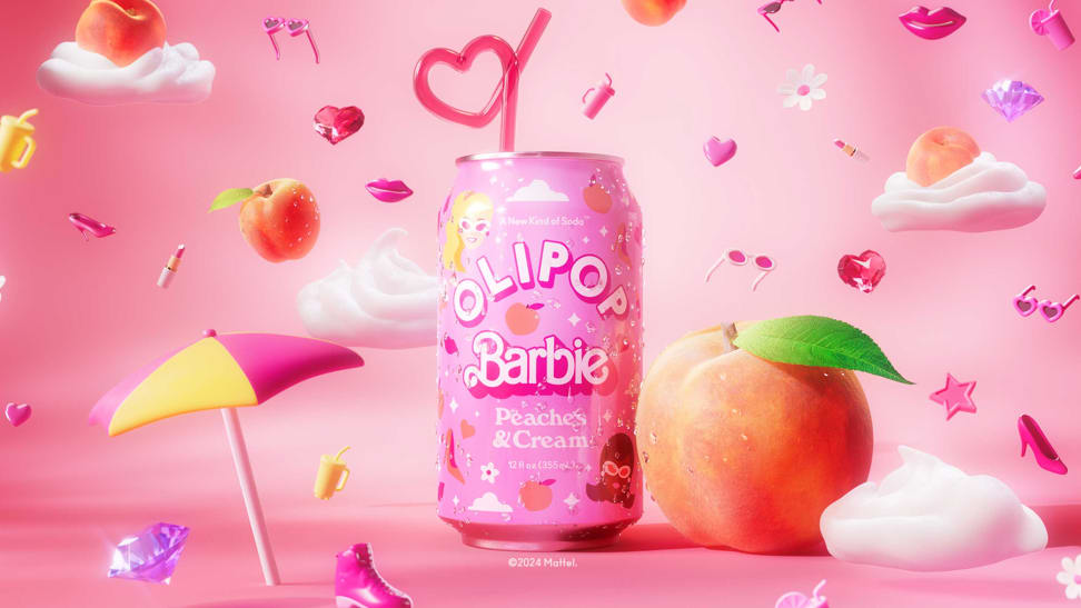 Add a splash of Barbie magic to summer 2024 with Olipop's peachy new drink