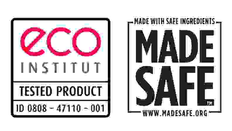 eco-institut and Made Safe Certified Non-Toxic seals side by side