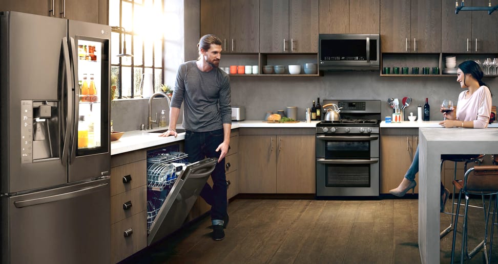 LG black stainless appliances, plus InstaView