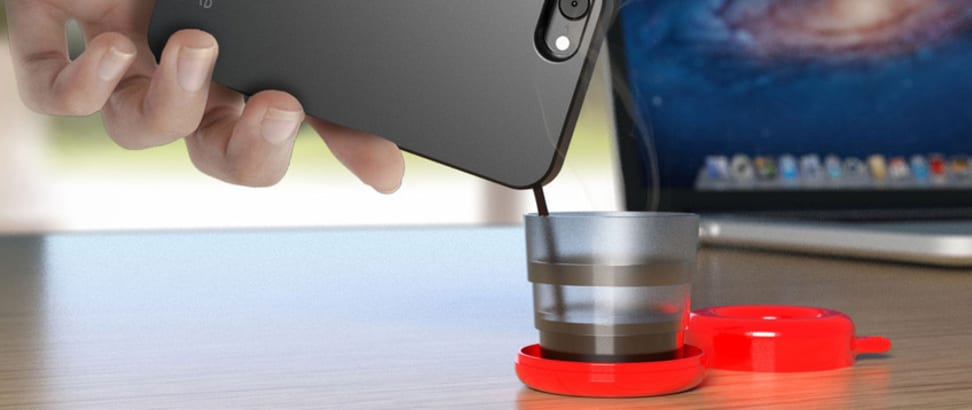 This smartphone case uses a special cartridge to brew coffee.