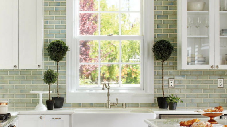 Subway tile backsplash