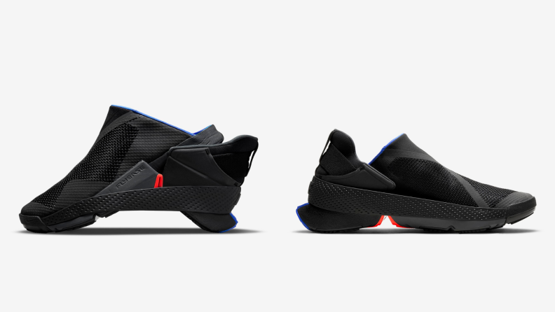 A pair of black Nike GO FlyEase sneakers.