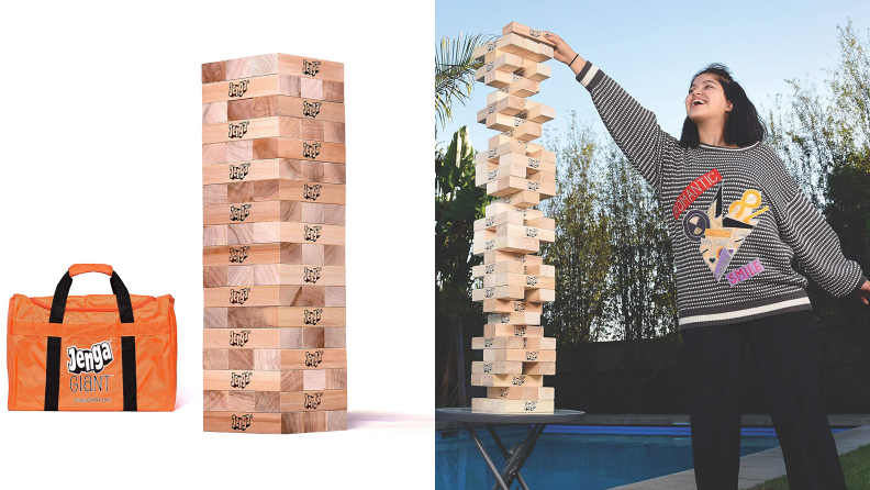 Jenga is even more fun when it's supersized.