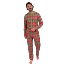 Product image of Men's Leveret Two-Piece Cotton Argyle Christmas Pajamas