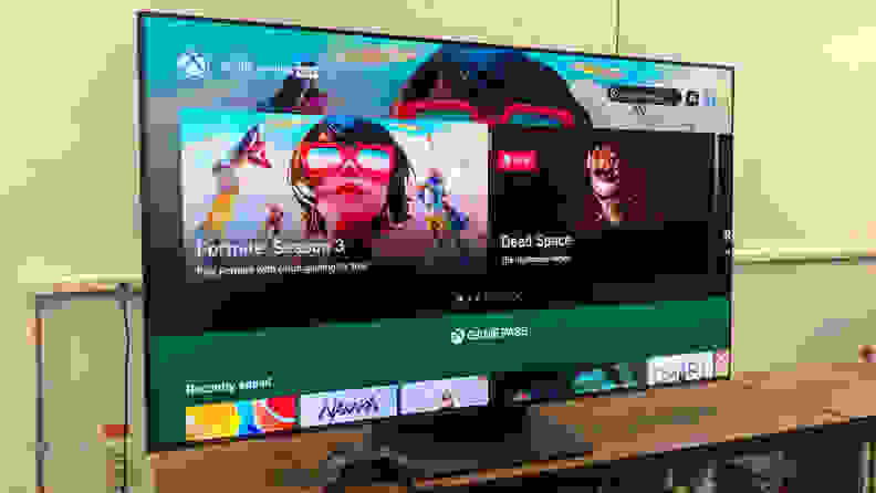 The Xbox Cloud Gaming home screen, as seen on the 55-inch Samsung S95B OLED TV