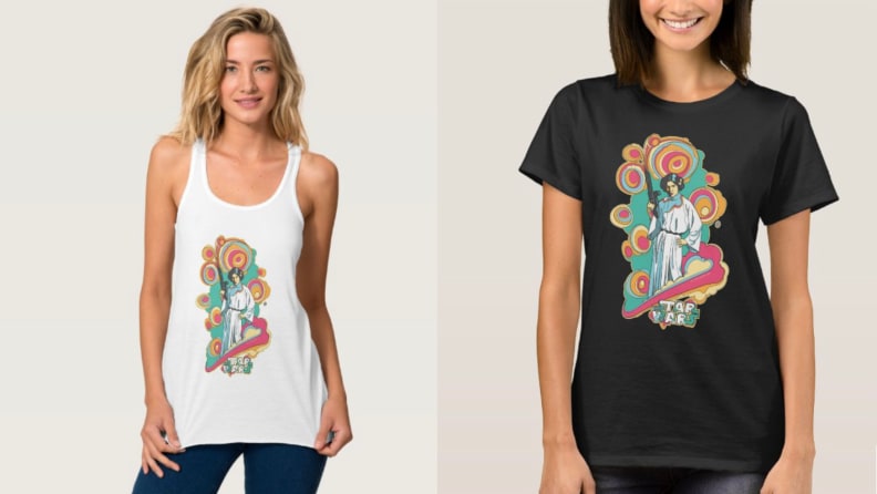 Shirt with 70s Princess Leia graphic