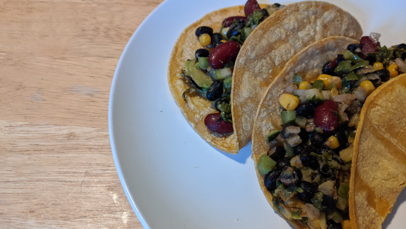 Two soft shell bean tacos from Hungryroot