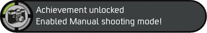 Achievement badge for unlocking the Nikon 1 J4's manual shooting mode
