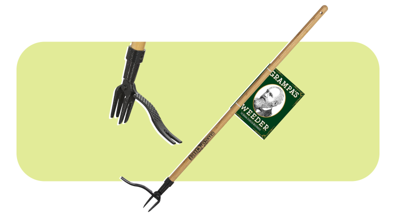 Product shot of the Grampa’s Weeder Stand Up Weed Puller gardening tool.