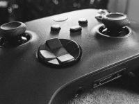 Close-up of an Xbox wireless controller.