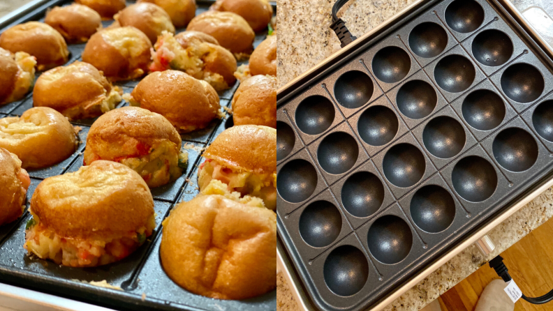 With the nonstick coating, making takoyaki balls in the hot plate is very easy.