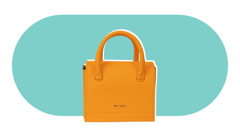 An orange handbag.