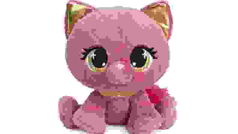 Pink, cat stuffed animal.