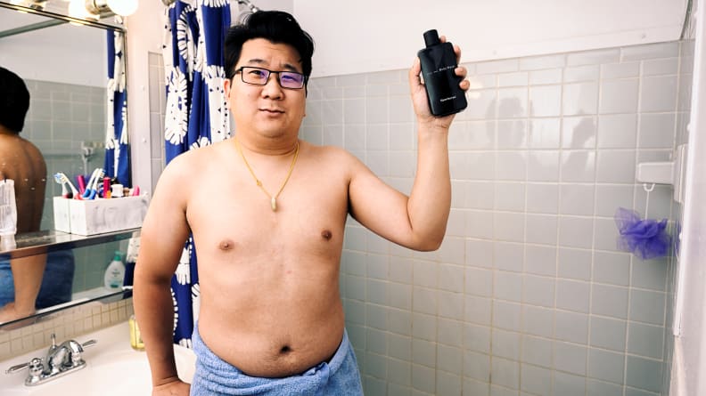 Man modeling Hawthorne products