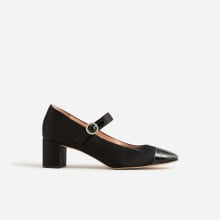 Product image of J.Crew Millie Mary Jane heels in satin and leather
