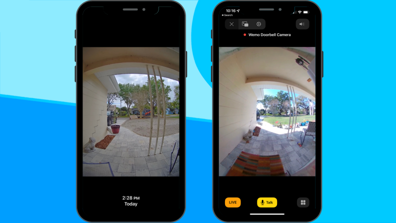 Video doorbell app screenshots