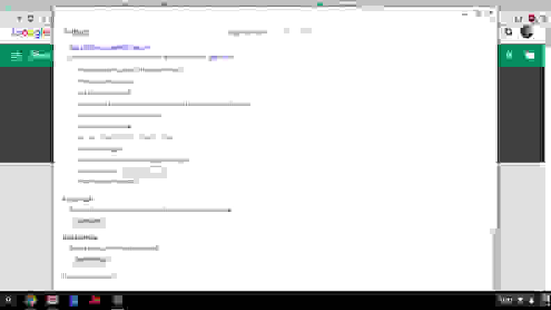 A screenshot of a settings panel taken by a Chromebook.